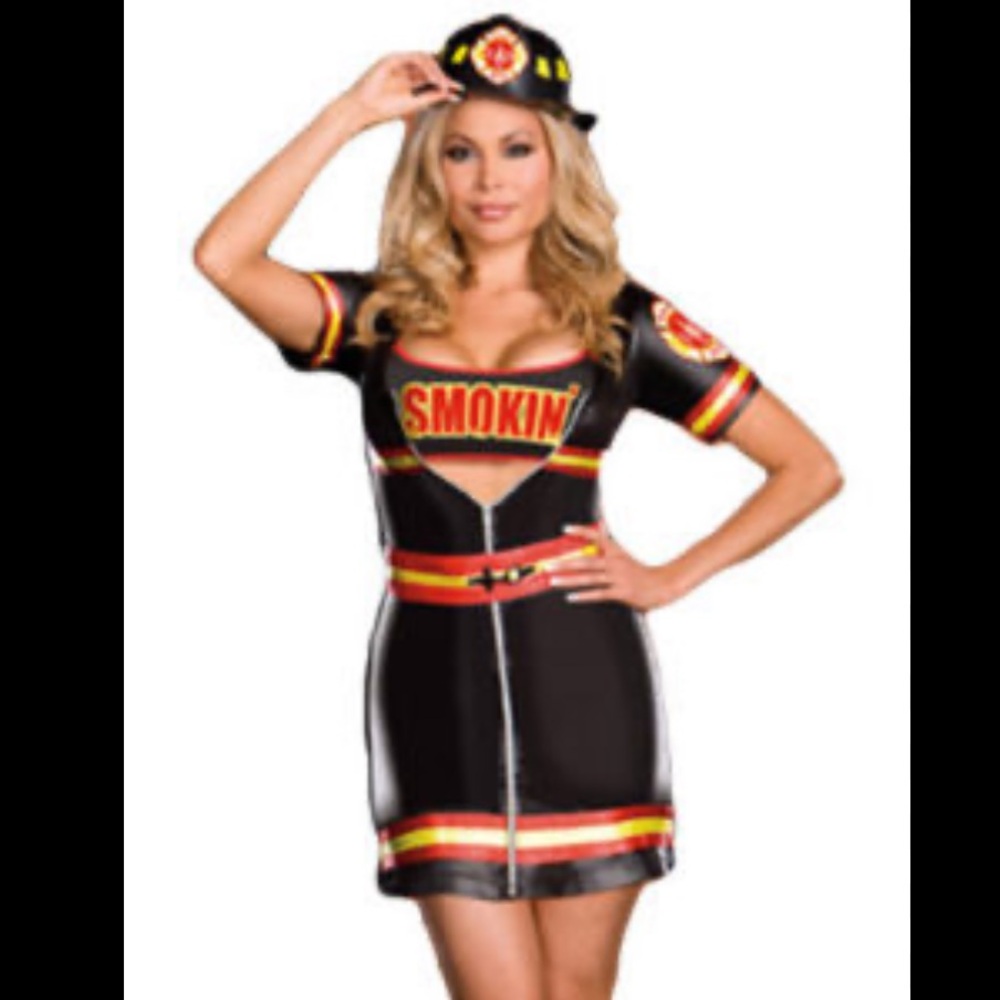 Dreamgirl Smokin Hot Firefighter Sexy Costume Set Women's M NWOT